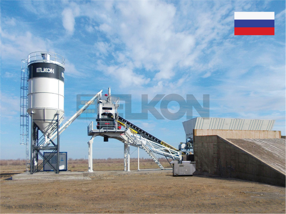 Самая популярная модель бетонного завода: ELKOMIX-60 Quick Master для Российского заказчика
