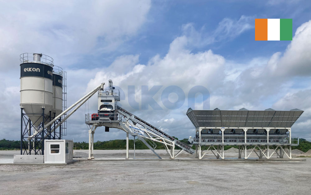 Mise en service d'une centrale à béton ELKON pour une société minière et de BTP en Côte d'Ivoire