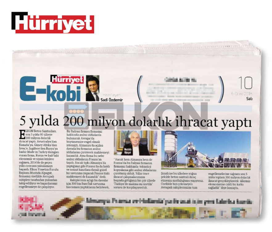 Популярные СМИ: газета Hürriyet снова публикует статью об ELKON