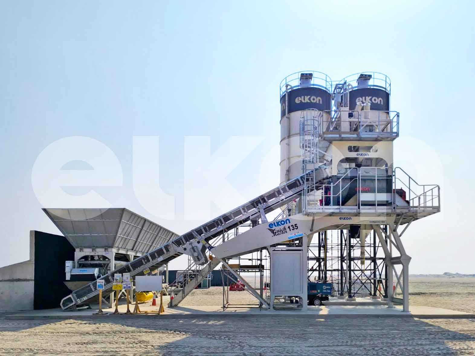 محطة خرسانة ELKON لمشروع أدنوك (ADNOC) في جزيرة العميرة، الإمارات العربية المتحدة