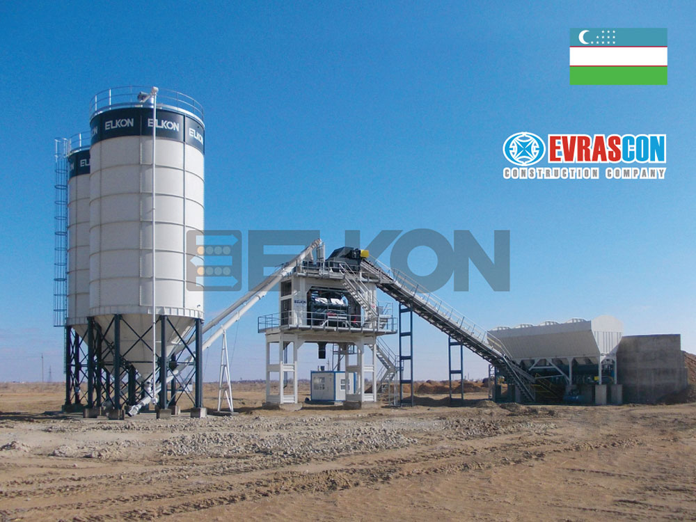 Введен в эксплуатацию бетонный завод в Узбекистане: ELKOMIX-180 для дорожного строительства