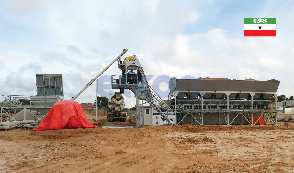 Mise en marche d’une centrale à béton ELKON à Somaliland