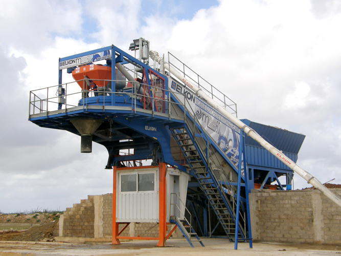 Elkon Mobile Concrete Batching Plant Has Started Concrete Production In Carribeans