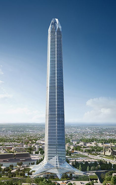 « Akhmat Tower » Le magnifique projet tchétchène verra le jour avec 7 centrales à béton ELKON