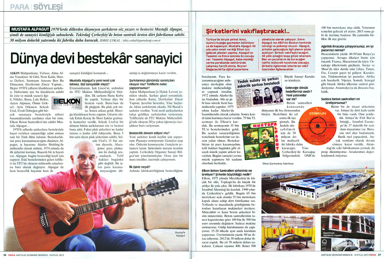 Elkon' un Başarısı Para Dergisinde
