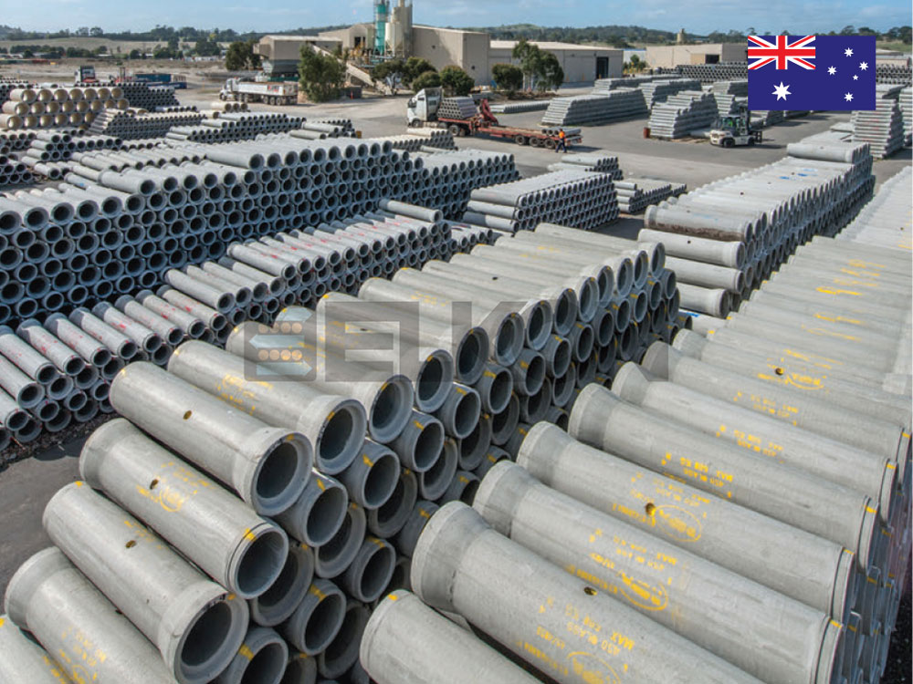 Australie : La centrale spéciale ELKON choisie pour la fabrication de tuyaux en béton