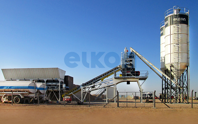  ELKOMIX-120 Compact Concrete Plant for Housing Project in Iraq